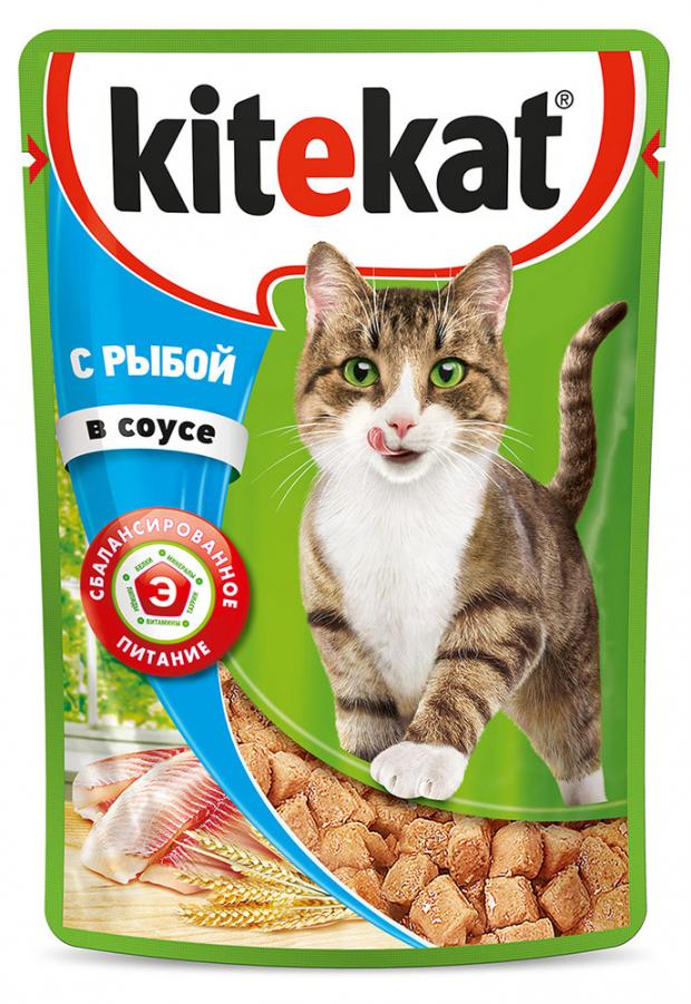 фото Корм для кошек kitekat рыба в соусе, 85 г