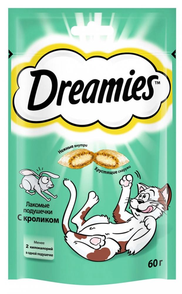 фото Лакомство для кошек dreamies подушечки с кроликом, 60 г