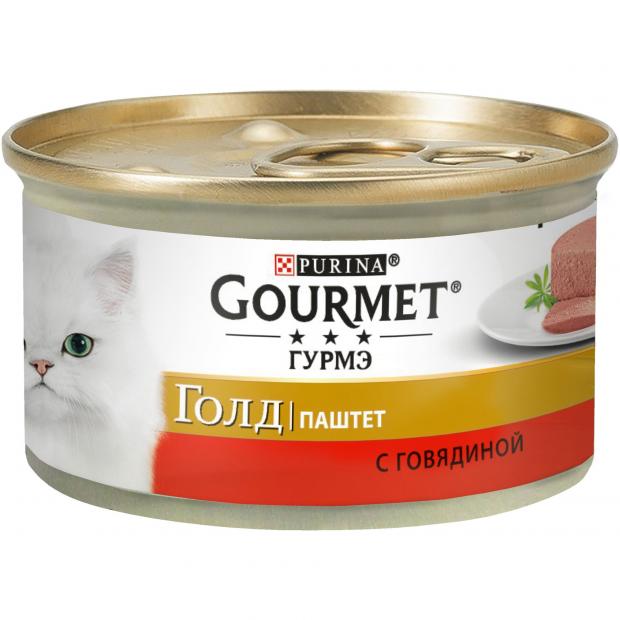 фото Консервированный корм для кошек gourmet gold паштет с говядиной, 85 г