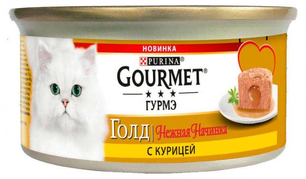 фото Консервированный корм для кошек gourmet gold нежная начинка с курицей, 85 г