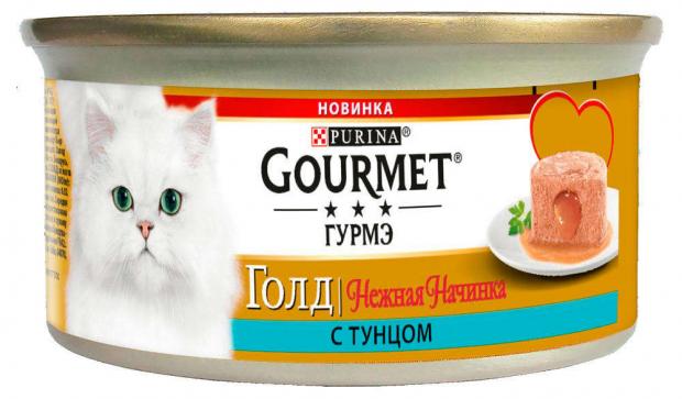 фото Консервированный корм для кошек gourmet gold нежная начинка тунец, 85 г