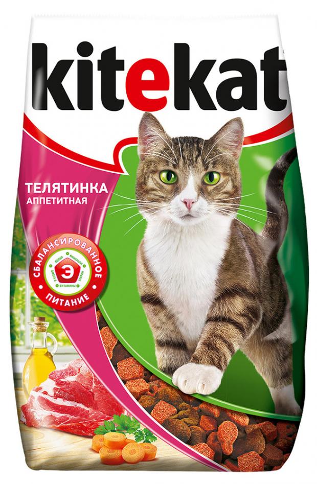 фото Сухой корм для кошек kitekat телятинка аппетитная, 1,9 кг