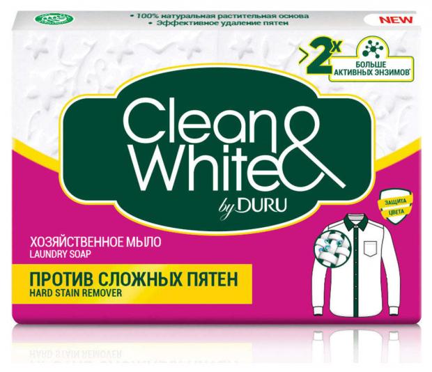 фото Мыло хозяйственное duru clean&white против сложных пятен, 125 г