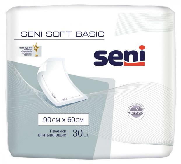 фото Пеленки для взрослых soft seni basic одноразовые 90x60 см, 30 шт