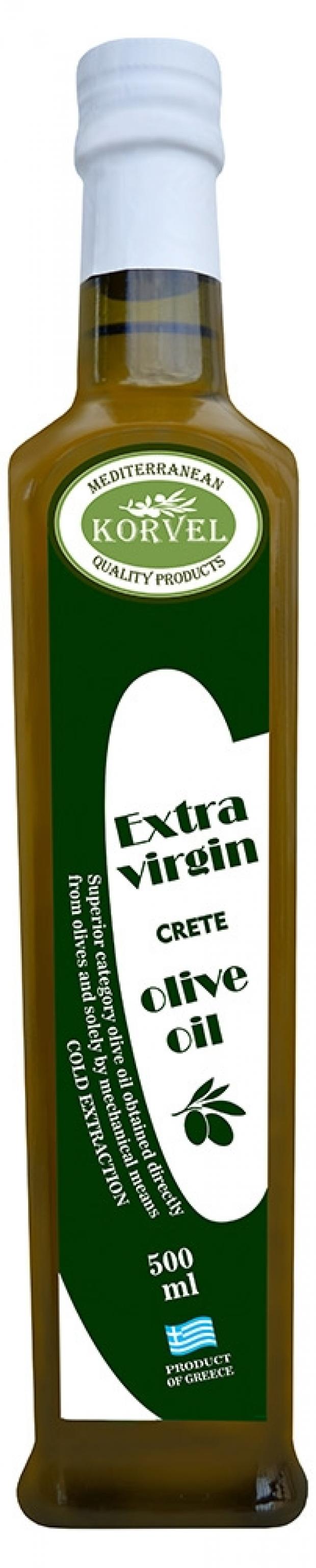 фото Масло оливковое korvel extra virgin crete нерафинированное, 500 мл