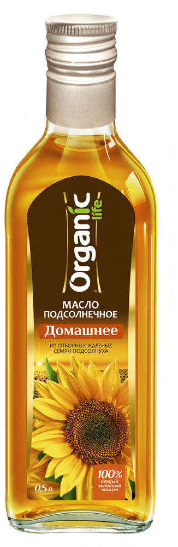 фото Масло подсолнечное organic life «домашнее» нерафинированное, 500 мл