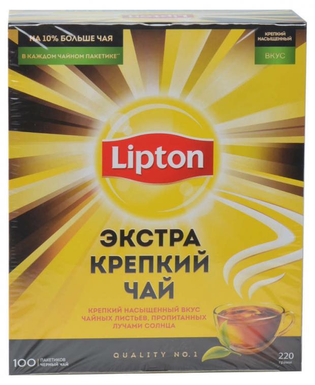 фото Чай черный lipton экстра крепкий листовой, 220 г