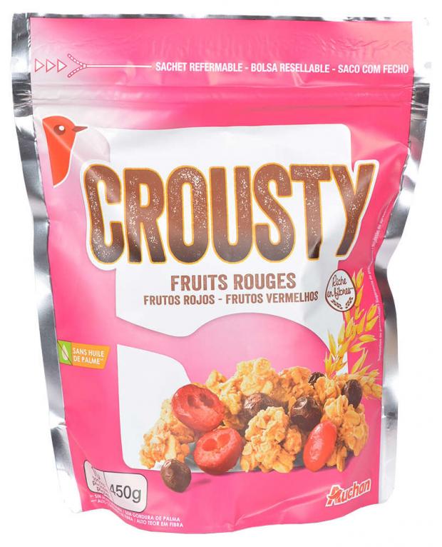 

Хлопья Auchan CROUSTY овес рис пшеница с фруктами, 450 г