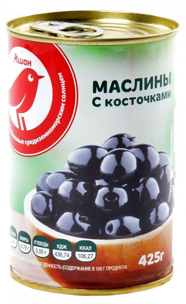 

Маслины черные Auchan Красная Птица с косточками, 425 г