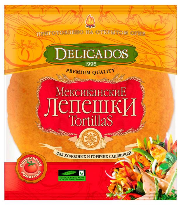 фото Лепешки пшеничные delicados tortillas мексиканские томатные, 400 г