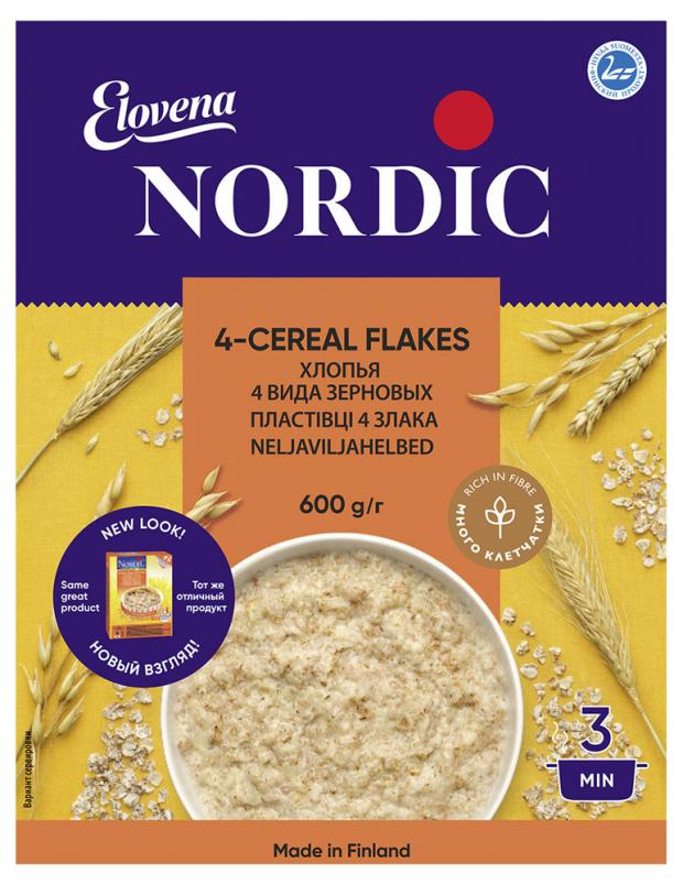 Хлопья зерновые Nordic 4 вида 600 г 145₽