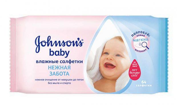 фото Салфетки влажные johnson's baby нежная забота для детей, 64 шт johnson`s baby