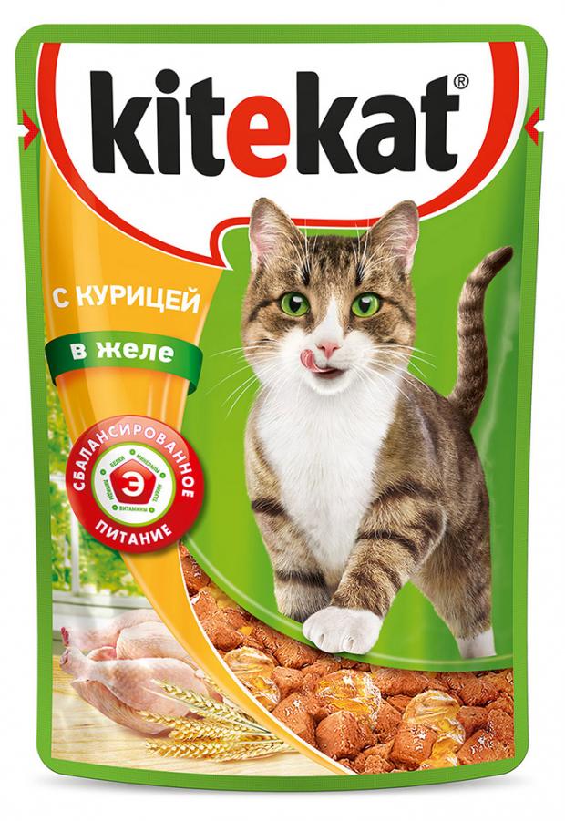 фото Корм для кошек kitekat курица в желе, 85 г