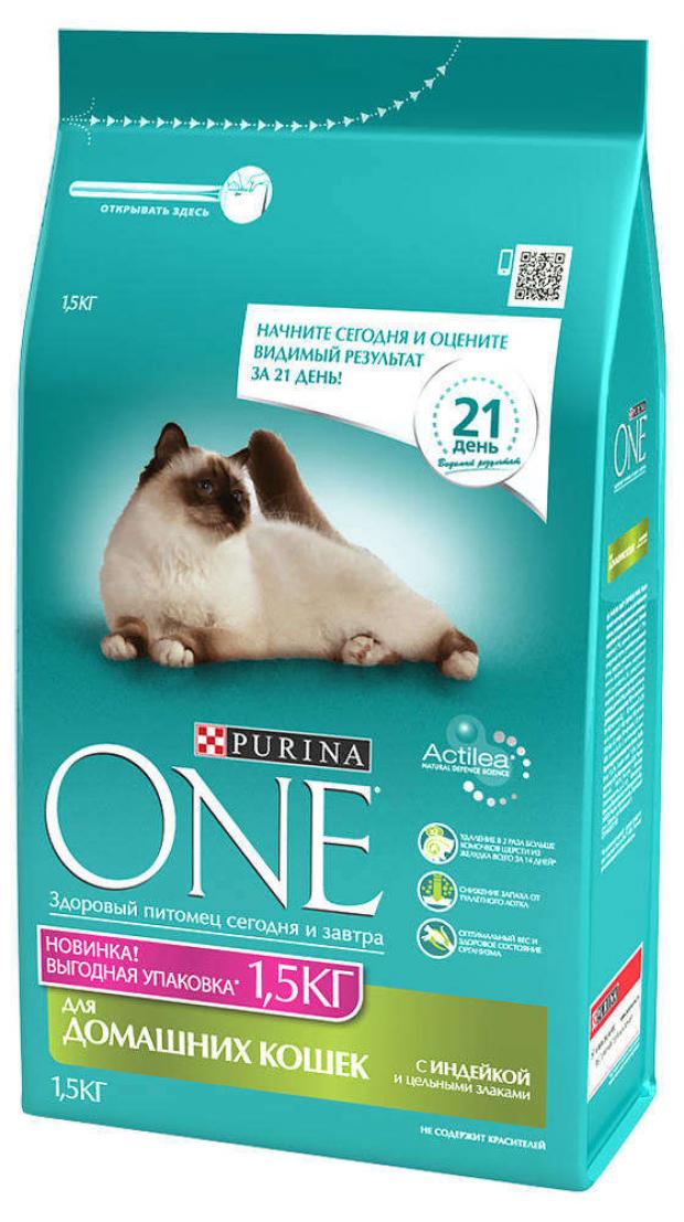 фото Сухой корм для кошек purina one индейка и цельные злаки, 1,5 кг