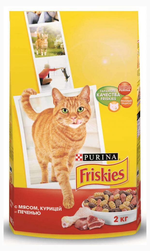 фото Сухой корм для кошек friskie с мясом курицей и печенью, 2 кг friskies