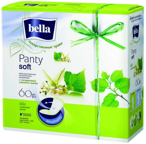 фото Прокладки ежедневные bella panty soft с экстрактом липового цвета, 60 шт