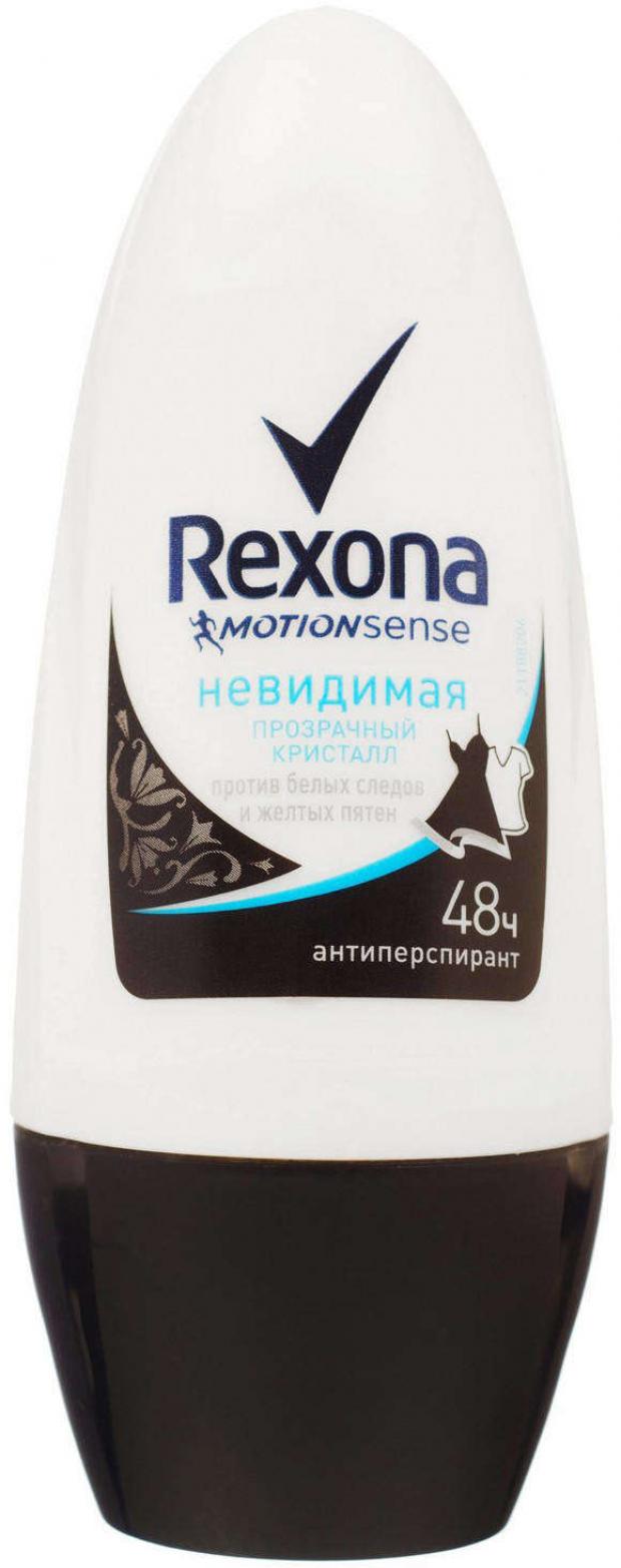 фото Антиперспирант ролл rexona невидимый прозрачный кристалл, 50 мл