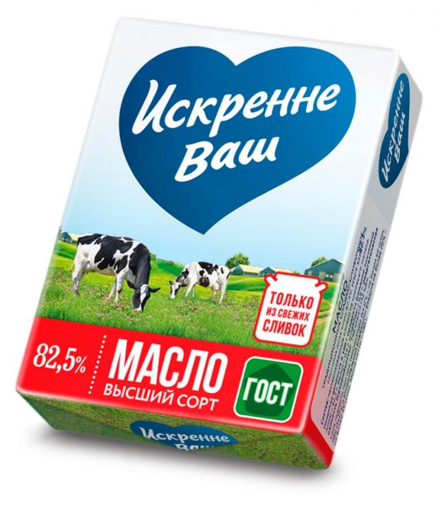 фото Масло сладко-сливочное «искренне ваш» 82,5%, 180 г