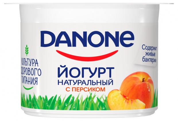 фото Йогурт danone густой персик 2.9%, 110 г