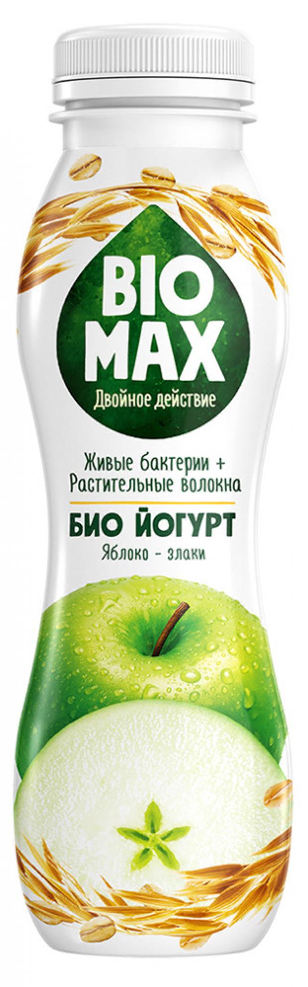 Биойогурт Bio-Max c наполнителем яблоко-злаки обогащенный бифидобактериями и пребиотиком 15 270 г 49₽