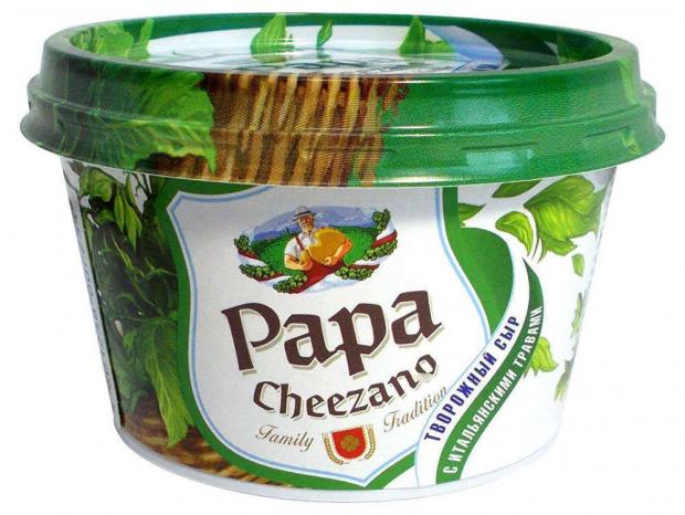 фото Сыр творожный papa cheezano с итальянскими травами 60%, 160 г