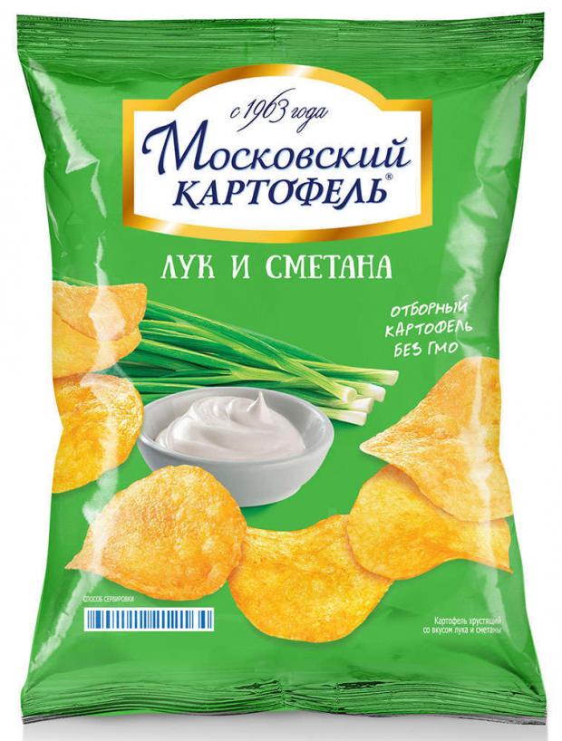 фото Чипсы «московский картофель» со вкусом лука и сметаны, 30 г русский продукт