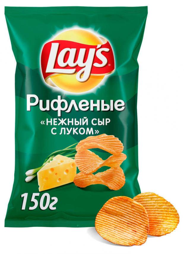 

Чипсы Lay's нежный сыр с луком рифленые, 150 г