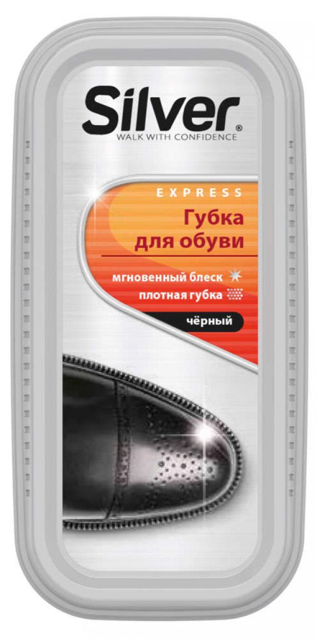 Губка для обуви Silver черная, 1 шт