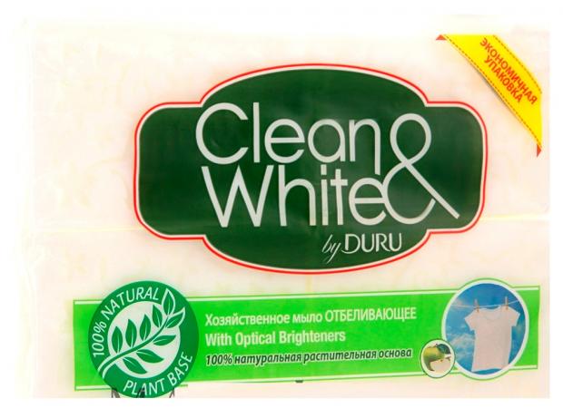 фото Мыло хозяйственное duru clean&white отбеливающее, 4х125 г