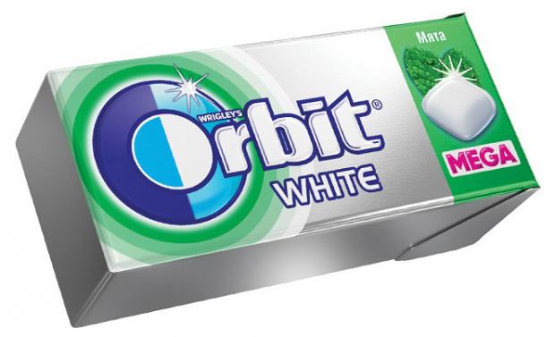 фото Резинка жевательная orbit mega white мята, 16 г