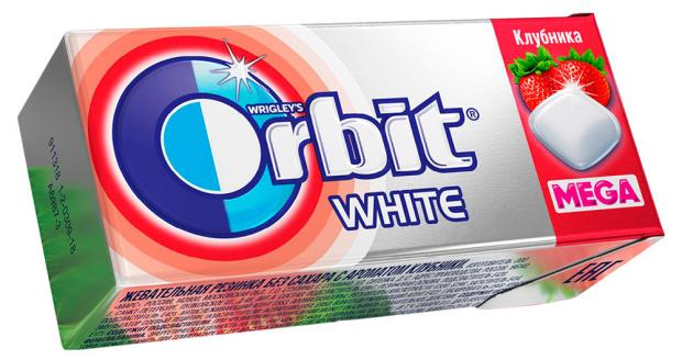 фото Резинка жевательная orbit mega white клубника, 16 г