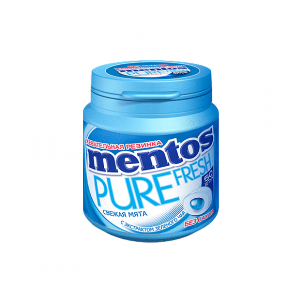 фото Резинка жевательная mentos pure fresh свежая мята, 100 г