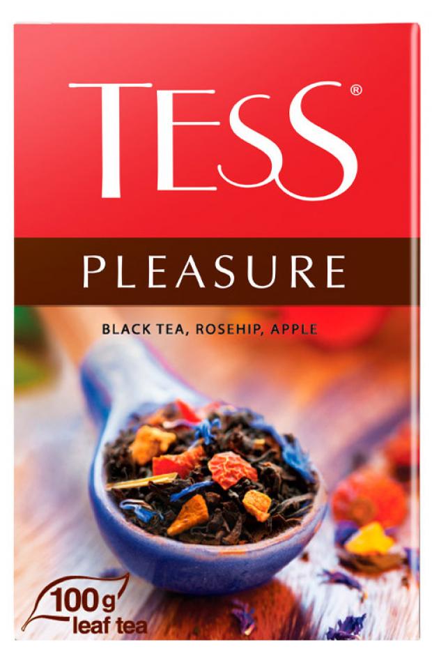 фото Чай черный tess pleasure с добавками листовой, 100 г