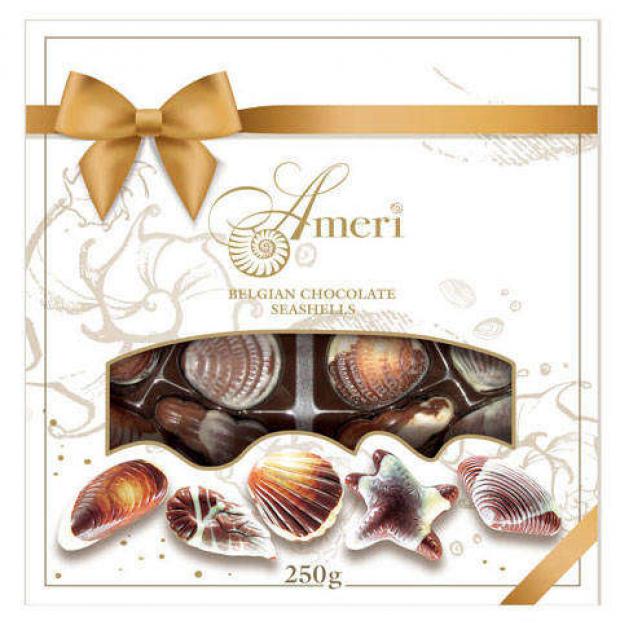 Конфеты Ameri Belgien Chocolate Seashelles ракушки с пралине, 250 г