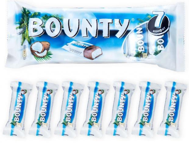 

Шоколадные батончики Bounty мальтипак, 193 г