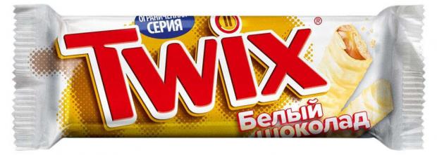 

Шоколадный батончик Twix White в белом шоколаде, 55 г