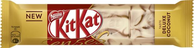 фото Шоколад kitkat senses taste deluxe coconut бело-молочный с кокосом и миндалем, 40 г