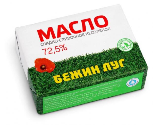 Масло сладко-сливочное Бежин луг Крестьянское с несоленое 725 180 г 125₽