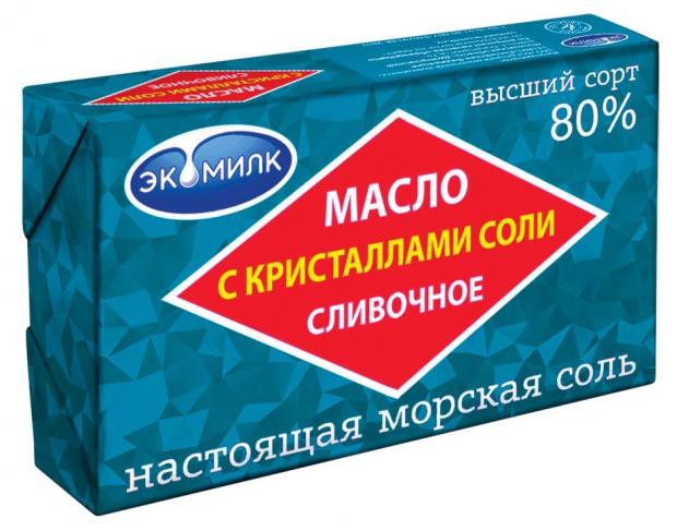 фото Масло сливочное «экомилк» с кристалами соли 80%, 180г