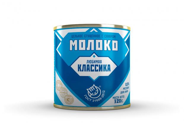 Любимая классика. Сгущенное молоко любимая классика с сахаром 8.5%, 380 г. Молоко сгущенное цельное 