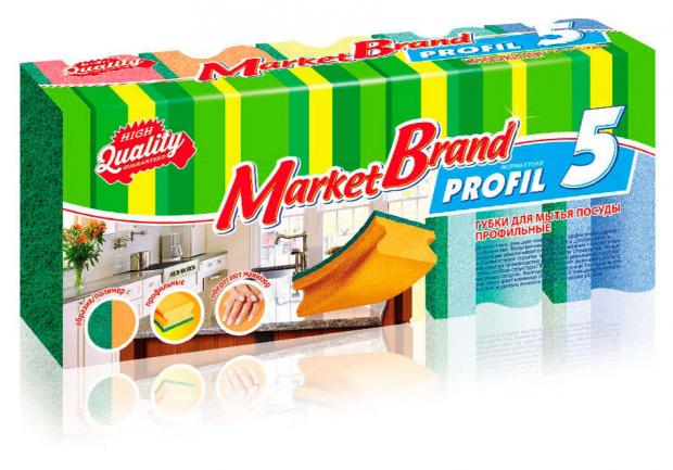 фото Губки для посуды profil market brand, 5 шт