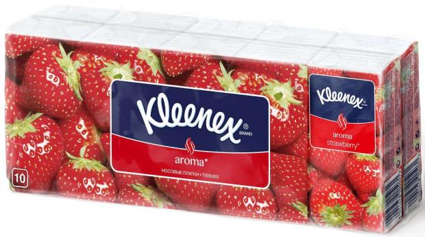 фото Носовые платочки kleenex клубника, 10х10 шт