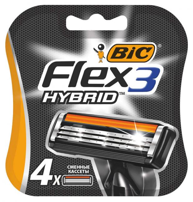 фото Сменные кассеты для бритья bic flex 3 hybrid, 4 шт