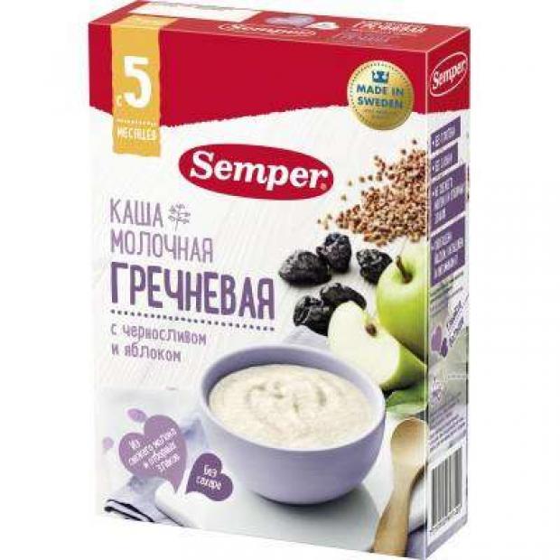 фото Каша молочная semper гречневая с черносливом и яблоком с 5 мес, 200 г