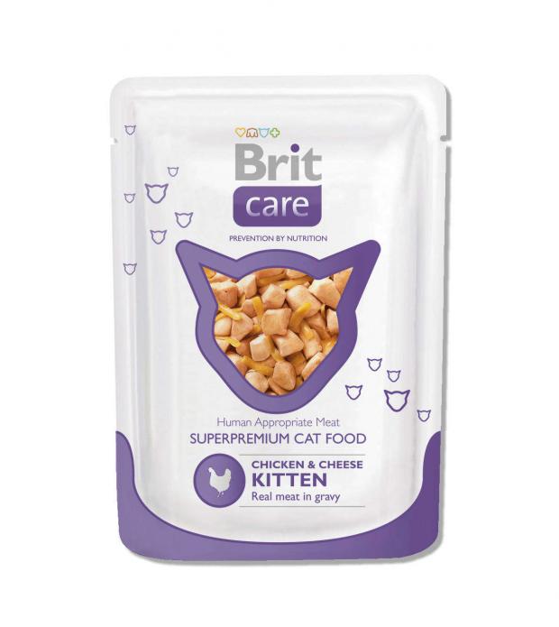 

Корм для котят Brit Care курица и сыр, 80 г