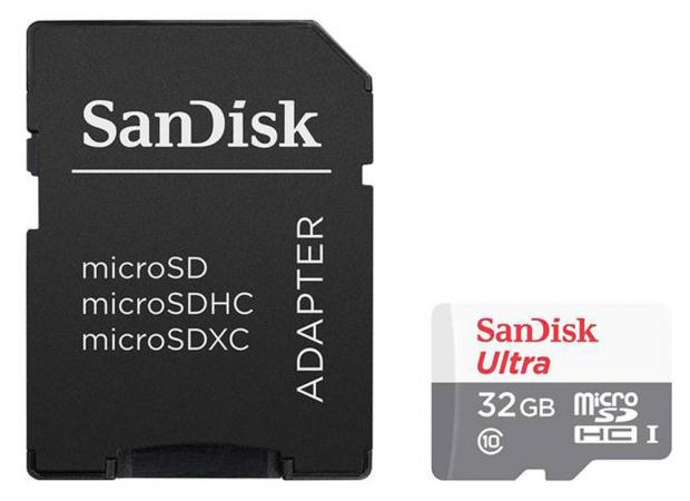 фото Карта памяти sandisk microsdhc 32gb class 10 с адаптером