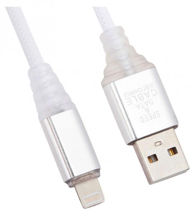 фото Usb кабель liberty project для apple 8 pin змея led tpe белый