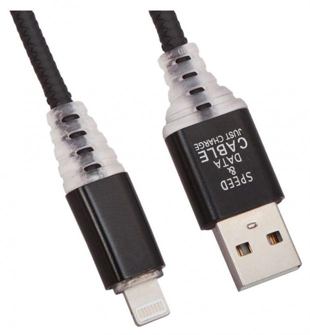 фото Usb кабель liberty project для apple 8 pin змея led tpe черный