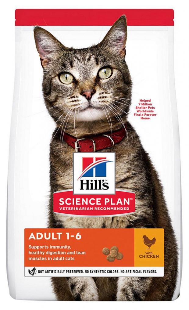 фото Сухой корм для кошек hill's science plan optimal care курица, 1,5 кг