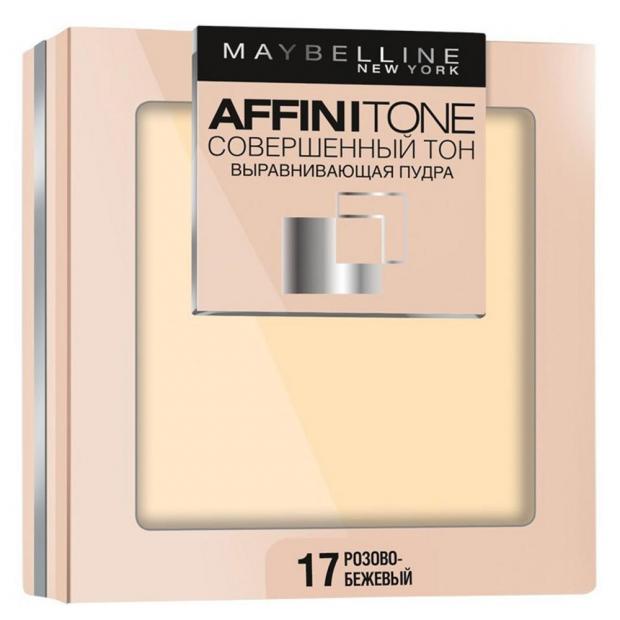 фото Пудра для лица maybelline new york affinitone компактная розово-бежевый тон 17, 9 г